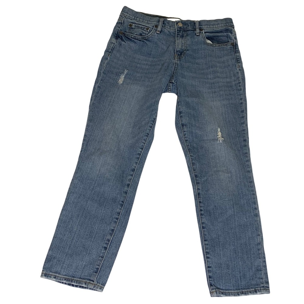 Gap 1969 Best Girlfriend Jeans Light Wash Denim Distressed Size 28 - Picture 12 of 12